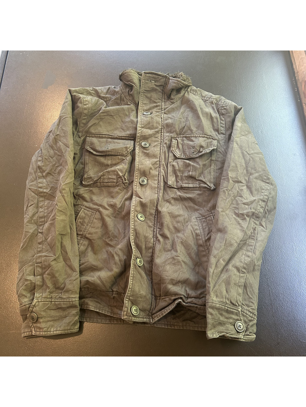 Vintage y2k mens Aeropostale hooded jacket olive